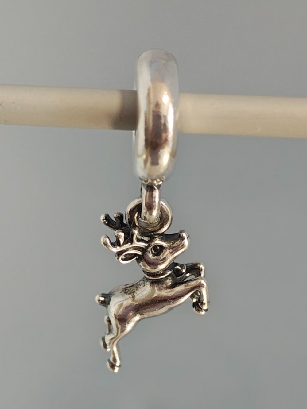 Authentic Pandora Retired Reindeer Christmas Dangle Charm – 791194